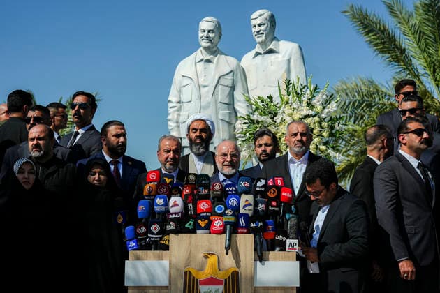Iranian Parliament Speaker Mohammad Bagher Ghalibaf visits Iraq Iran s Parliament Speaker Mohammad Bagher Ghalibaf (C) speaks during a press conference at the site where Qassem Soleimani, commander of the Quds Force of Iran s Islamic Revolutionary Guards Corps (IRGC), was killed by a US airstrike in 2020, near the airport, upon his arrival in Baghdad on August 19, 2026. Baghdad Baghdad Iraq Copyright: xHamedxMalekpourx