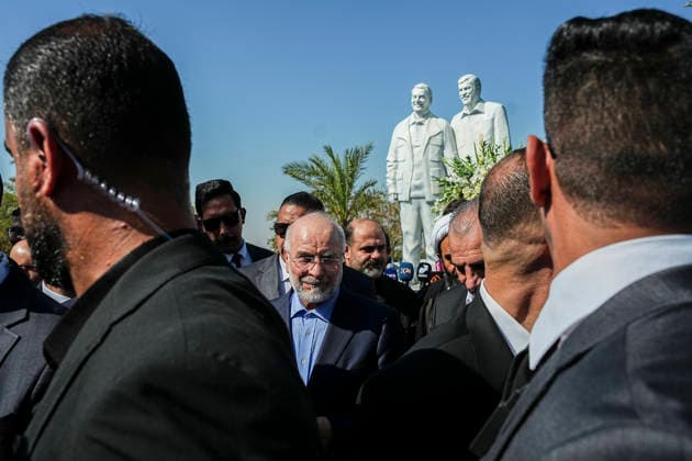 Iranian Parliament Speaker Mohammad Bagher Ghalibaf visits Iraq Iran s Parliament Speaker Mohammad Bagher Ghalibaf (C) leaves a press conference at the site where Qassem Soleimani, commander of the Quds Force of Iran s Islamic Revolutionary Guards Corps (IRGC), was killed by a US airstrike in 2020, near the airport, upon his arrival in Baghdad on August 19, 2026. Baghdad Baghdad Iraq Copyright: xHamedxMalekpourx