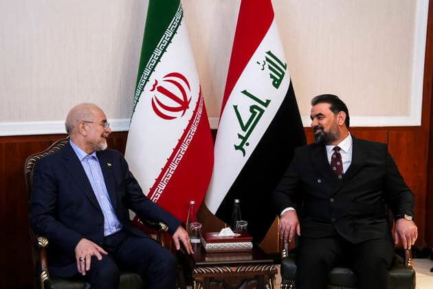 Iranian Parliament Speaker Mohammad Bagher Ghalibaf visits Iraq Iran s Parliament Speaker Mohammad Bagher Ghalibaf and his Iraqi counterpart Haibat al-Halbousi attend a meeting at the parliament building in Baghdad on August 19, 2026. Baghdad Baghdad Iraq Copyright: xHamedxMalekpourx