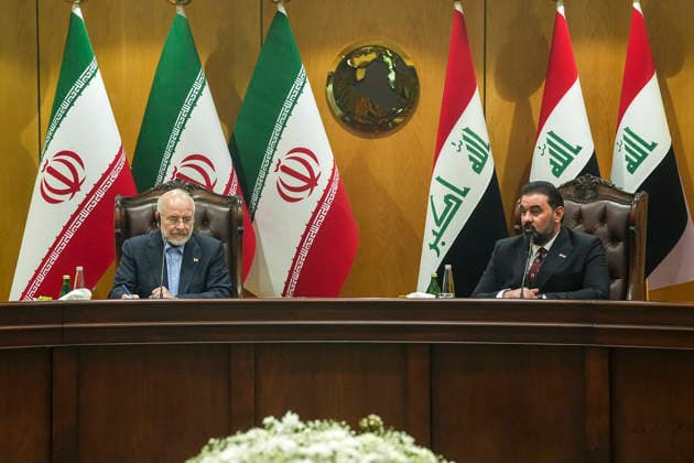 Iranian Parliament Speaker Mohammad Bagher Ghalibaf visits Iraq Iran s Parliament Speaker Mohammad Bagher Ghalibaf and his Iraqi counterpart Haibat al-Halbousi attend a meeting at the parliament building in Baghdad on August 19, 2026. Baghdad Baghdad Iraq Copyright: xHamedxMalekpourx