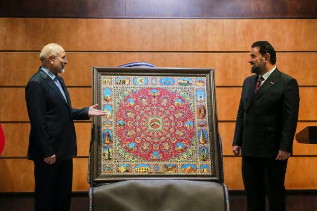 Iranian Parliament Speaker Mohammad Bagher Ghalibaf visits Iraq Iran s Parliament Speaker Mohammad Bagher Ghalibaf and his Iraqi counterpart Haibat al-Halbousi attend a meeting at the parliament building in Baghdad on August 19, 2026. Baghdad Baghdad Iraq Copyright: xHamedxMalekpourx