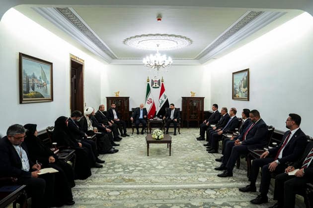 Iranian Parliament Speaker Mohammad Bagher Ghalibaf visits Iraq Iran s Parliament Speaker Mohammad Bagher Ghalibaf and Iraq s Prime Minister Ali al-Zaidi attend a meeting at the parliament building in Baghdad on August 19, 2026. Baghdad Baghdad Iraq Copyright: xHamedxMalekpourx
