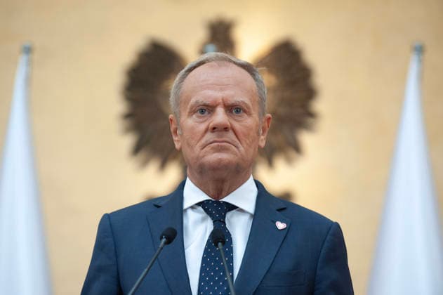 News Bilder des Tages 19.08.2026 WARSZAWA KONFERENCJA W KPRM August 19, 2026, Warsaw Conference at the Chancellery of the Prime Minister Press conference by Polish Prime Minister Donald Tusk and Finance Minister Andrzej Domanski N Z PREMIER DONALD TUSK FOT GRZEGORZ KRZYZEWSKI FOTONEWS NEWSPIX.PL --- Newspix.pl  20260819FNGK009