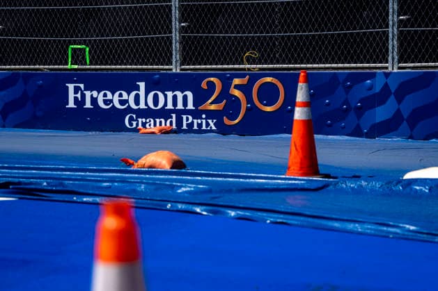 Preparations continue along the track for the Freedom 250 Grand Prix in Washington, DC on Wednesday, August 19, 2026. The Freedom 250 Grand Prix, taking place August 22-23, is the first auto race on the National Mall and features seven turns within a with a 1.66 mile course around Washington s landmarks.  WAP20260819308 BONNIExCASH