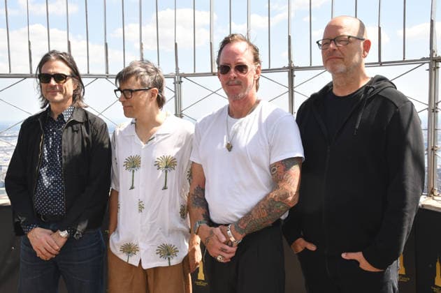 NEW YORK, NY - AUGUST 19: Weezer light the Empire State Building to Celebrate the Release of Weezer (The Gold Album) in Support of Hearts of Gold on August 19, 2026 in New York City. Copyright: xmpi099 MediaPunchx