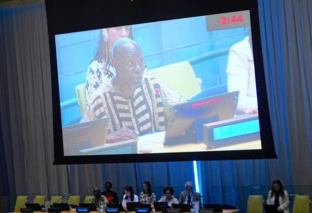 Informal Dialogue with a candidate for the position of the next Secretary-General, Olara Otunnu NEW YORK, UNITED NATIONS - AUGUST 19: A new candidate for the position of the next UN Secretary-General, Olara Otunnu of Uganda, attends and speaks at an Informal Dialogue with U.N. member states and civil society groups at the Trusteeship Council Chamber, UN Headquarters, New York City, U.S., on Wednesday, August 19, 2026. Selcuk Acar Anadolu New York United States. Editorial use only. Please get in touch for any other usage.  Copyright: x2026xAnadoluxSelcukxAcarx