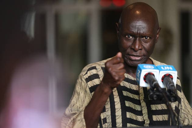 August 19, 2026, New York, New York, United States: OLARA OTUNNU of Uganda, candidate for the position of UN Secretary-General, speaks to the press at the General Assembly stakeout at UNHQ following his informal interactive dialogue with Member States. Otunnu called for continued reform and moral renewal within the UN, stressing the need for the organisation to bridge growing global divisions. His appearance comes ahead of the second Security Council straw poll in the selection process for the next Secretary-General, scheduled for 21 August 2026. New York United States - ZUMAo116 20260819_znp_o116_116 Copyright: xBiancaxOterox