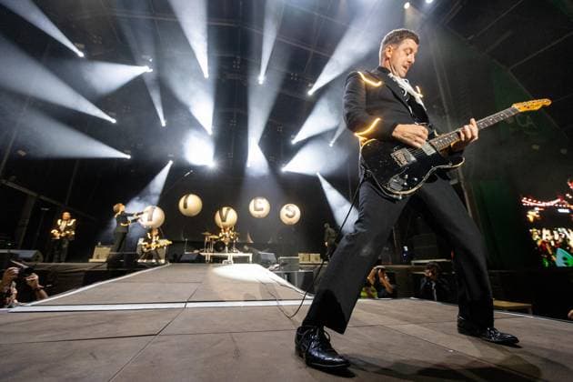 The Hives at Vilar de Mouros 2026 - 19 Aug 2026 Vocalist Howlin’ Pelle Almqvist of the Swedish garage?rock band The Hives performs during the second day of the Vilar de Mouros Festival. Vilar de Mouros Portugal Copyright: xDiogoxBaptistax xSOPAxImagesx DB_TheHives20260819_009