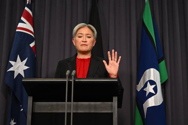 PENNY WONG PRESSER, Australian Foreign Minister Penny Wong speaks to the media at Parliament House in Canberra, Thursday, August 20, 2026. ( NO ARCHIVING CANBERRA AUSTRALIAN CAPITAL TERRITORY AUSTRALIA  Copyright: xLUKASxCOCHx 20260820133622437679