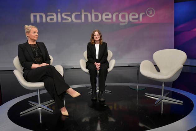 Susanne Petersohn und Anna Elsbernd in der ARD-Talkshow maischberger im Studio Berlin Adlershof. Berlin, 19.08.2026 *** Susanne Petersohn and Anna Elsbernd on the ARD talk show *maischberger* at the studio in Berlin-Adlershof, Berlin, August 19, 2026 Foto:xM.xBehrensx xFuturexImagex maischberger1908_6820