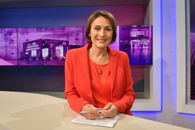 Sandra Maischberger in der ARD-Talkshow maischberger im Studio Berlin Adlershof. Berlin, 19.08.2026 *** Sandra Maischberger on the ARD talk show *maischberger* in the studio in Berlin-Adlershof, Berlin, August 19, 2026 Foto:xM.xBehrensx xFuturexImagex maischberger1908_6836