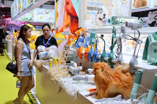 SHANGHAI, CHINA - AUGUST 19: Pet care appliances, grooming tools and dryers are displayed at the Laiwang Brothers booth during the opening of the 28th Asian Pet Exhibition on August 19, 2026 in Shanghai, China. The exhibition features a upgraded plan for new product launches in the Asia-Pacific region, showcasing over 100 global debuts covering pet food, household items, smart devices and healthcare.  Copyright: xVCGx 111660914167