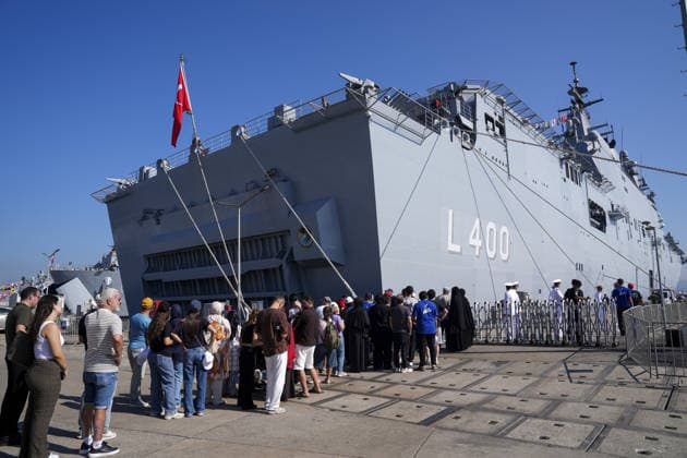 TEKNOFEST Blue Homeland KOCAELI, TURKIYE - AUGUST 20: People visit the TEKNOFEST Blue Homeland at the Golcuk Naval Shipyard Command in Kocaeli, Turkiye, on August 20, 2026. Organized under the main leadership of the Turkish National Defense Ministry and the Turkish Technology Team Foundation (T3 Foundation), with Anadolu as the Global Communication Partner, the event showcases Turkiye s maritime power, defense capabilities, and indigenous technologies. Gathering technology and defense industry enthusiasts around a maritime focus, the festival will welcome visitors through August 23. Arife Karakum Anadolu Kocaeli Turkey. Editorial use only. Please get in touch for any other usage.  Copyright: x2026xAnadoluxArifexKarakumx