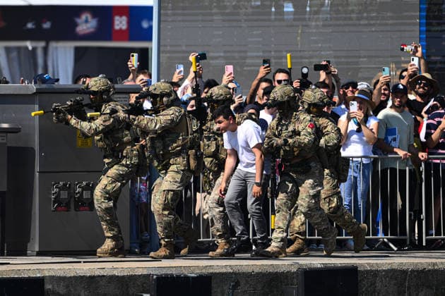 TEKNOFEST Blue Homeland KOCAELI, TURKIYE - AUGUST 20: Military demonstrations are held by the Underwater Offense (SAT) and Underwater Defense (SAS) Commands as part of the TEKNOFEST Blue Homeland at the Golcuk Naval Shipyard Command in Kocaeli, Turkiye, on August 20, 2026. Organized under the main leadership of the Turkish National Defense Ministry and the Turkish Technology Team Foundation (T3 Foundation), with Anadolu as the Global Communication Partner, the event showcases Turkiye s maritime power, defense capabilities, and indigenous technologies. Gathering technology and defense industry enthusiasts around a maritime focus, the festival will welcome visitors through August 23. Akin Celiktas Anadolu Kocaeli Turkey. Editorial use only.  Copyright: x2026xAnadoluxAkinxCeliktasx
