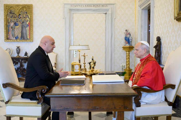 ITALY - POPE LEO XIV RECEIVES IN PRIVATE AUDIENCE HIS RXCELLENCY MR JOSEPH AOUN AT THE VATICAN - 2026 8 20 Italy, Roma , Vatican, 2026 8 20 Pope Leo XIV received in a private audience His Excellency Mr. Joseph Aoun, President of the Republic of Lebanon at the Vatican EDITORIAL USE ONLY - NO BOOKS Copyright: xVATICANxMEDIAx