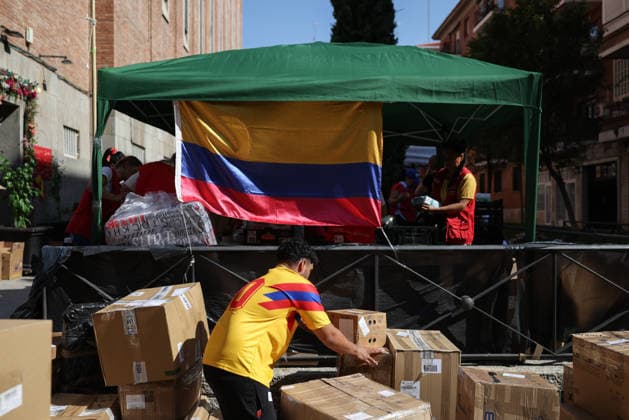 Fundación Madrina Prepares First Shipment of Humanitarian Aid for Colombia Following the Earthquake Volunteers from Fundación Madrina are preparing supplies to send to the areas most affected by the earthquake in Colombia, as of August 20, 2026, in Madrid, Spain. Fundación Madrina is collecting, organizing, and transporting humanitarian aid to the Colombian communities hardest hit by the earthquake. The first shipment of aid will leave tomorrow, Friday, August 21, in the early morning hours. AUGUST 20, 2026 NGO NON-GOVERNMENTAL ORGANIZATION NATURAL DISASTER THIRD SECTOR Alejandro Martínez Vé Madrid, Madrid, Spain  Copyright: xAlejandroxMartinezxVÃ lezx 7722199