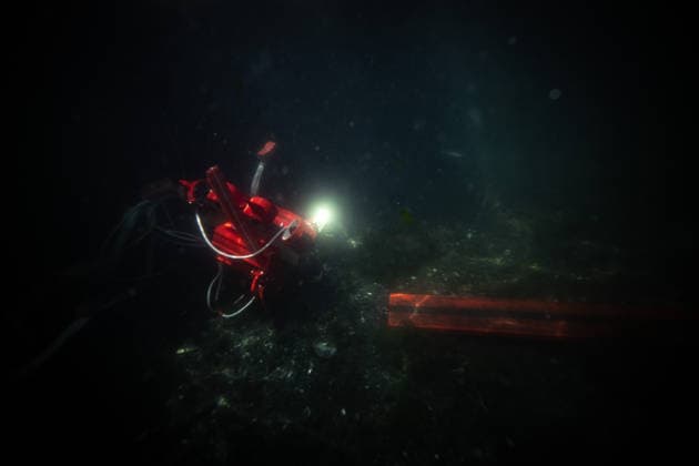TEKNOFEST Blue Homeland KOCAELI, TURKIYE - AUGUST 20: A view of a unmanned underwater vehicle during Unmanned Underwater Systems Competition as part of TEKNOFEST Blue Homeland at the Golcuk Naval Shipyard Command in Kocaeli, Turkiye, on August 20, 2026. Organized under the main leadership of the Turkish National Defense Ministry and the Turkish Technology Team Foundation (T3 Foundation), with Anadolu as the Global Communication Partner, the event showcases Turkiye s maritime power, defense capabilities, and indigenous technologies. Gathering technology and defense industry enthusiasts around a maritime focus, the festival will welcome visitors through August 23. Sebnem Coskun Anadolu Kocaeli Turkey. Editorial use only. Please get in tou  Copyright: x2026xAnadoluxSebnemxCoskunx