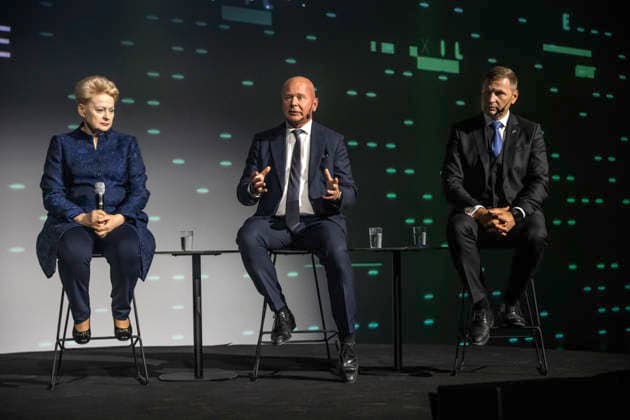 STOCKHOLM, SVERIGE 20260820 Litauens tidigare president Dalia GrybauskaitÄ—, Micael Johansson VD pa Saab och Estlands försvarsminister Hanno Pevkur pa nordisk-baltiska konferensen Unleashed arrangerad av Stockholm Handelskammare pa Artipelag, Värmdö. Anders Wiklund TT Kod 10040 STOCKHOLM SVERIGE x10040x *** STOCKHOLM, SWEDEN 20260820 Lithuania’s former president Dalia Grybauskaite, Micael Johansson, CEO of Saab, and Estonia’s Minister of Defense Hanno Pevkur at the Nordic-Baltic conference Unleashed , organized by the Stockholm Chamber of Commerce at Artipelag, Värmdö. Anders Wiklund, TT. Code 10040. STOCKHOLM, SWEDEN x10040x  Copyright: xAndersxWiklund TTx NORDISK-BALTISK KONFERENS sd6t7zn3uME