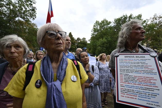 The meeting entitled Go Home, Ivan! on anniversary of 1968 occupation of Czechoslovakia by Warsaw Pact troops and expressing solidarity with people in Ukraine took place on the Boris Nemtsov Square, in Prague, Czech Republic, on August 20, 2026. (CTKxPhoto MichalxKrumphanzl) CTKPhotoP2026082006550  CTKPhotoP2026082006550