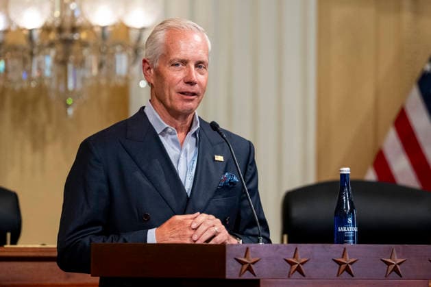 Freedom 250 Grand Grand Prix Chairman and President of Penske Corporation Bud Denker speaks during a media preview for the Freedom 250 Grand Prix on Capitol Hill in Washington, DC on Thursday, August 20, 2026. The Freedom 250 Grand Prix, taking place August 22-23, is the first auto race on the National Mall and features seven turns within a with a 1.66 mile course around Washington s landmarks.  WAP20260820301 BONNIExCASH