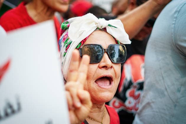 August 20, 2026, Tunis, Tunis, Tunisia, Tunisia: Tunisian protesters gather in downtown Tunis, Tunisia during a demonstration organized by the Nafas opposition movement on August 20th, 2026, amid growing public anger over electricity and water shortages, rising living costs, shortages of essential medicines and unemployment. The protest comes during a summer of extreme heat and follows growing calls for political change and accountability from President Kais SaiedÃ¢â‚¬â ¢s government Tunis Tunisia - ZUMAm342 20260820_zsp_m342_006 Copyright: xHasanxMradx