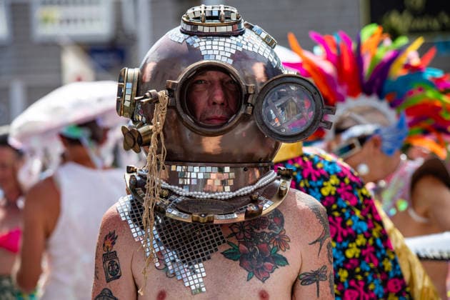 August 20, 2026, Provincetown, Massachusetts, USA: Costumed revelers take part in the annual Carnival Parade in Provincetown, Massachusetts on August 20, 2026. Provincetown USA - ZUMAp158 20260820_aap_p158_009 Copyright: xJosephxPreziosox