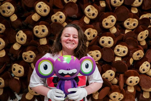 RUSSIA, MOSCOW - AUGUST 20, 2026: The opening of a new Cheburashka-themed hall at the Super Toys Exhibition at the Kristall House of Culture. The exhibition marks Cheburashka s 60th anniversary. Alyona Bzhakhova TASS  96391685