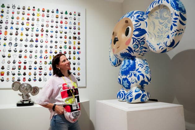 RUSSIA, MOSCOW - AUGUST 20, 2026: The opening of a new Cheburashka-themed hall at the Super Toys Exhibition at the Kristall House of Culture. The exhibition marks Cheburashka s 60th anniversary. Alyona Bzhakhova TASS  96391587