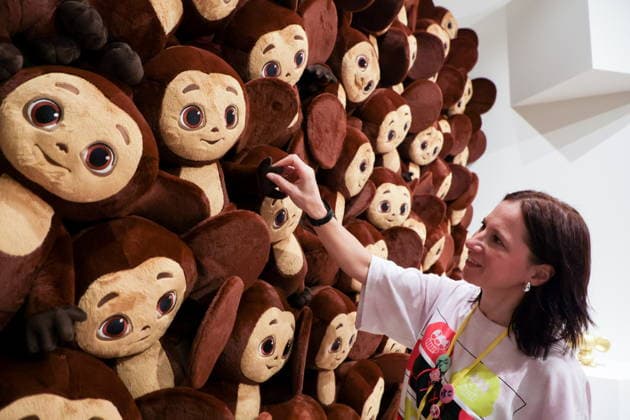 RUSSIA, MOSCOW - AUGUST 20, 2026: The opening of a new Cheburashka-themed hall at the Super Toys Exhibition at the Kristall House of Culture. The exhibition marks Cheburashka s 60th anniversary. Alyona Bzhakhova TASS  96391642
