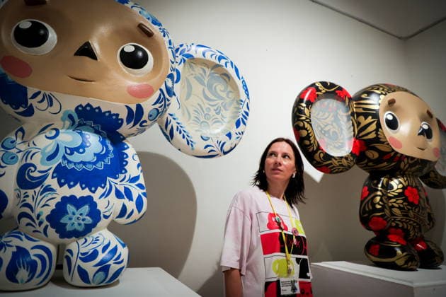 RUSSIA, MOSCOW - AUGUST 20, 2026: The opening of a new Cheburashka-themed hall at the Super Toys Exhibition at the Kristall House of Culture. The exhibition marks Cheburashka s 60th anniversary. Alyona Bzhakhova TASS  96391665