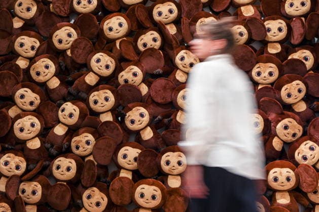 RUSSIA, MOSCOW - AUGUST 20, 2026: The opening of a new Cheburashka-themed hall at the Super Toys Exhibition at the Kristall House of Culture. The exhibition marks Cheburashka s 60th anniversary. Alyona Bzhakhova TASS  96391678