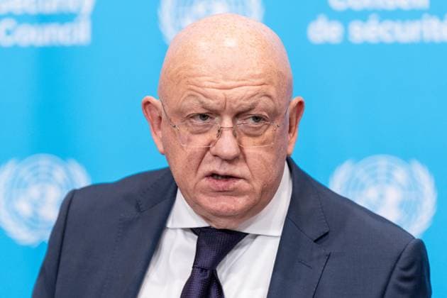 August 20, 2026, New York, New York, USA: Ambassador Vassily Nebenzia of Russia speaks during press encounter at Security Council stakeout at UN Headquarters in New York, NY on August 20, 2026. Ambassador addressed Russian version of events related to war by Russia against Republic of Georgia, and answered questions on work at Security Council to choose new Secretary-General and war against Ukraine. New York USA - ZUMAr339 20260820_znp_r339_002 Copyright: xLevxRadinx