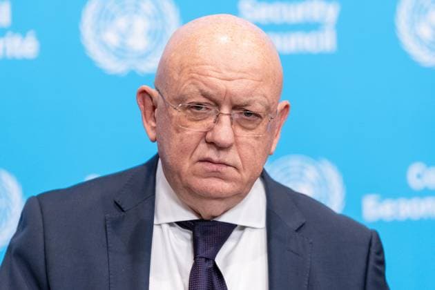 August 20, 2026, New York, New York, USA: Ambassador Vassily Nebenzia of Russia speaks during press encounter at Security Council stakeout at UN Headquarters in New York, NY on August 20, 2026. Ambassador addressed Russian version of events related to war by Russia against Republic of Georgia, and answered questions on work at Security Council to choose new Secretary-General and war against Ukraine. New York USA - ZUMAr339 20260820_znp_r339_008 Copyright: xLevxRadinx