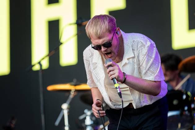 The Lathums live at Vilar de Mouros Festival - 20 Aug 2026 Lead singer Alex Moore of the British indie?rock band The Lathums performs during the third day of the Vilar de Mouros Festival. Vilar de Mouros Portugal Copyright: xDiogoxBaptistax xSOPAxImagesx DB_TheLathums20260820_015