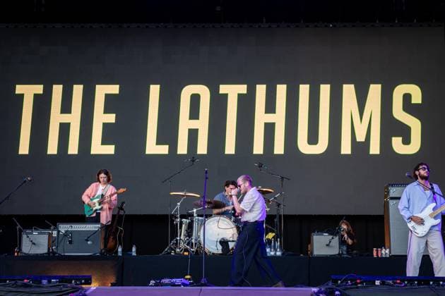 The Lathums live at Vilar de Mouros Festival - 20 Aug 2026 British indie?rock band The Lathums perform during the third day of the Vilar de Mouros Festival. Vilar de Mouros Portugal Copyright: xDiogoxBaptistax xSOPAxImagesx DB_TheLathums20260820_014