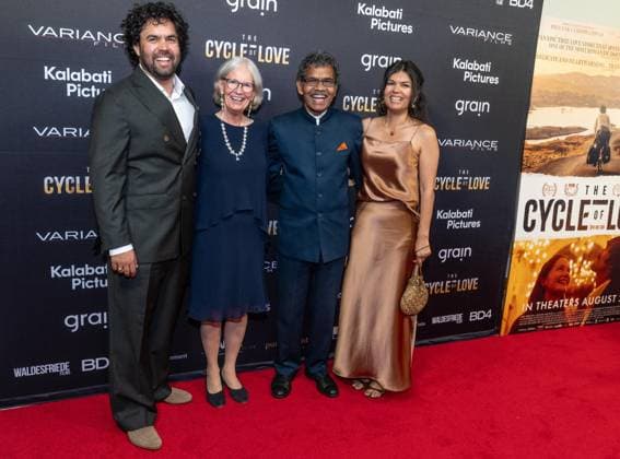 August 20, 2026, Bronx, New York, USA: Karl Mahanandia Von Schedvin, Lotta Von Schedvin, P. K. Mahanandia and Emelie Mahanandia Von Schedvin attend premiere of The Cycle of Love at DGA Theater in New York on August 20, 2026. Bronx USA - ZUMAr339 20260820_znp_r339_052 Copyright: xLevxRadinx