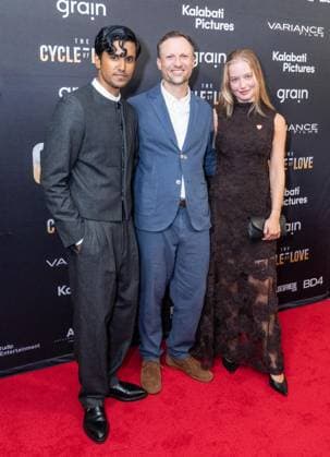 August 20, 2026, Bronx, New York, USA: Chirag Benedict Lobo, Orlando von Einsiedel and Mina Dale attend premiere of The Cycle of Love at DGA Theater in New York on August 20, 2026. Bronx USA - ZUMAr339 20260820_znp_r339_059 Copyright: xLevxRadinx