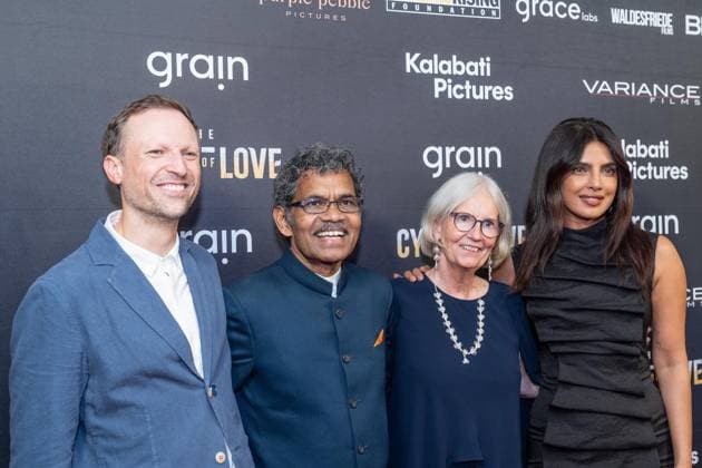 August 20, 2026, Bronx, New York, USA: Orlando von Einsiedel, P. K. Mahanandia, Lotta Von Schedvin and Priyanka Chopra Jonas attend premiere of The Cycle of Love at DGA Theater in New York on August 20, 2026. Bronx USA - ZUMAr339 20260820_znp_r339_071 Copyright: xLevxRadinx