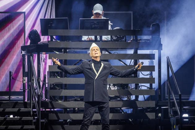 Pet Shop Boys live in Oslo Oslo, Norway. 20th, August 2026. The English synth-pop duo Pet Shop Boys performs a live concert at Unity Arena in Oslo. Here singer Neil Tennant is seen live on stage with musician Chris Lowe. Norway, Oslo, Unity Arena  Copyright: xGonzalesxPhoto KetilxMartinsenx