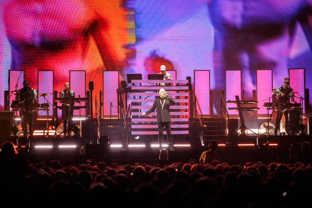 Pet Shop Boys live in Oslo Oslo, Norway. 20th, August 2026. The English synth-pop duo Pet Shop Boys performs a live concert at Unity Arena in Oslo. Here singer Neil Tennant is seen live on stage with musician Chris Lowe. Norway, Oslo, Unity Arena  Copyright: xGonzalesxPhoto KetilxMartinsenx