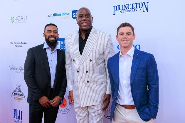 August 20, 2026, Beverly Hills, California, USA: Teoscar Hernandez, James Worthy and Earvin Magic Johnson and Will Smith at the Harold and Carole Pump Foundation 25th Anniversary Celebrity Dinner on Thursday August 15, 2025 at The Beverly Hilton in Beverly Hills, California. JAVIER ROJAS PI Beverly Hills USA - ZUMAp124 20260820_zaa_p124_045 Copyright: xJavierxRojasx