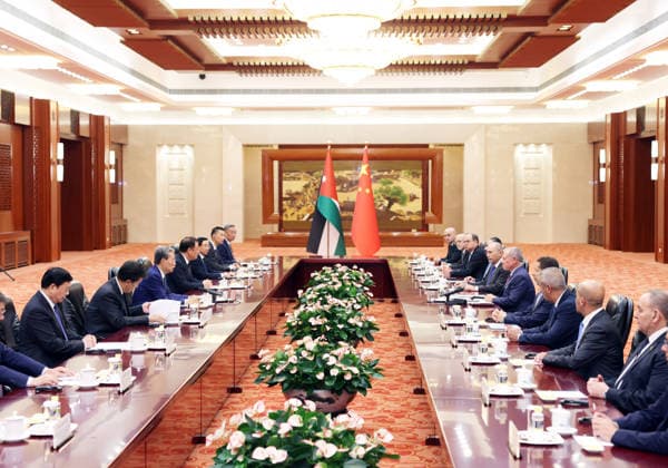 (260821) -- BEIJING, Aug. 21, 2026 -- Zhao Leji, chairman of the Standing Committee of the National People s Congress (NPC), meets with King of the Hashemite Kingdom of Jordan Abdullah II ibn Al Hussein in Beijing, capital of China, Aug. 21, 2026. ) CHINA-BEIJING-ZHAO LEJI-JORDAN-KING-MEETING (CN) LiuxWeibing 