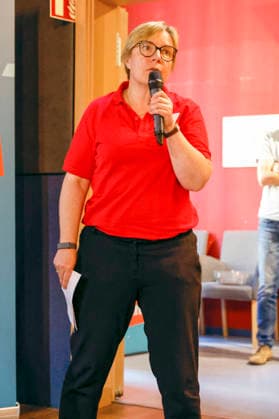 Katrin Skirlo beim Politsnak des DGB Halle-Dessau und des Landesbüros Sachsen-Anhalt im Puschkino. Halle (Saale), 20.08.2026 *** Katrin Skirlo at the political discussion hosted by the DGB Halle-Dessau and the Saxony-Anhalt Regional Office at the Puschkino in Halle-Saale, August 20, 2026 Foto:xR.xStoffelsx xFuturexImagex politsnack_6832