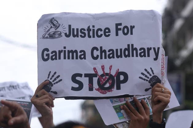 August 21, 2026, Kathmandu, Bagmati, Nepal: A protest was held in Kathmandu today over the rape and murder of Garima Chaudhary, a three-year-old girl from Jitpursimara Sub-metropolitan City-1 in Nepal s Bara district..Rights activists staged the protest. Participants displayed placards reading Justice for Garima. Kathmandu Nepal - ZUMAa308 20260821_znp_a308_008 Copyright: xChandraxBahadurxAlex