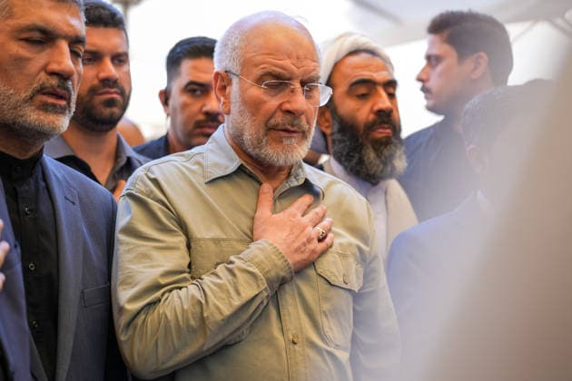 Iranian Parliament Speaker Mohammad Bagher Ghalibaf in Iraq NAJAF, IRAQ - AUGUST 21: Iranian Parliament Speaker Mohammad Bagher Ghalibaf visits the grave of Abu Mahdi al-Muhandis, former deputy head of the Popular Mobilization Forces (Hashd al-Shaabi), who was killed in a U.S. strike, in Najaf, Iraq, on August 21, 2026. Karar Essa Anadolu Najaf Iraq. Editorial use only. Please get in touch for any other usage.  Copyright: x2026xAnadoluxKararxEssax