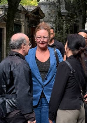 The Funeral Of Actress Dominique Frot - Paris Catherine Frot during the funeral of her younger sister Dominique Frot, who died at the age of 68 on August 7, 2026. The funeral takes place on August 21, 2026, in the Salle de la Coupole at Père-Lachaise Cemetery in Paris, France. Photo by Kendra Mabin ABACAPRESS.COM Paris France  Copyright: xMabinxKendra ABACAx