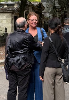 The Funeral Of Actress Dominique Frot - Paris Catherine Frot during the funeral of her younger sister Dominique Frot, who died at the age of 68 on August 7, 2026. The funeral takes place on August 21, 2026, in the Salle de la Coupole at Père-Lachaise Cemetery in Paris, France. Photo by Kendra Mabin ABACAPRESS.COM Paris France  Copyright: xMabinxKendra ABACAx