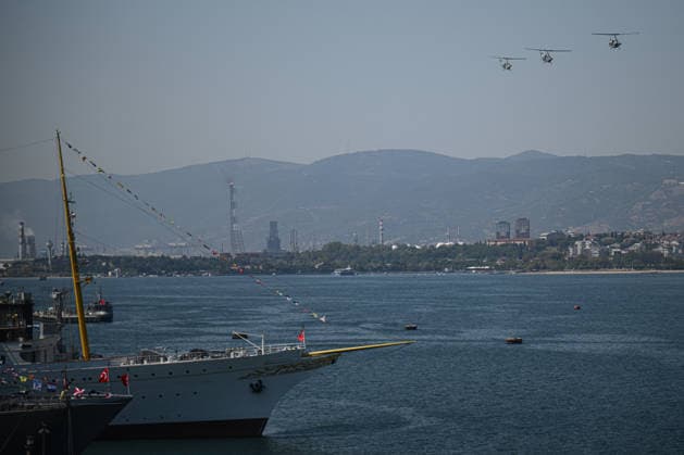 TEKNOFEST Mavi Vatan KOCAELI, TURKIYE - AUGUST 21: TEKNOFEST Blue Homeland continues at the Golcuk Naval Shipyard Command with airshows carried out by aircrafts and unmanned aerial vehicles in Kocaeli, Turkiye, on August 21, 2026. Organized under the main leadership of the Turkish National Defense Ministry and the Turkish Technology Team Foundation (T3 Foundation), with Anadolu as the Global Communication Partner, the event showcases Turkiye s maritime power, defense capabilities, and indigenous technologies. Gathering technology and defense industry enthusiasts around a maritime focus, the festival will welcome visitors through August 23. Akin Celiktas Anadolu Kocaeli Turkey. Editorial use only. Please get in touch for any other usage.  Copyright: x2026xAnadoluxAkinxCeliktasx
