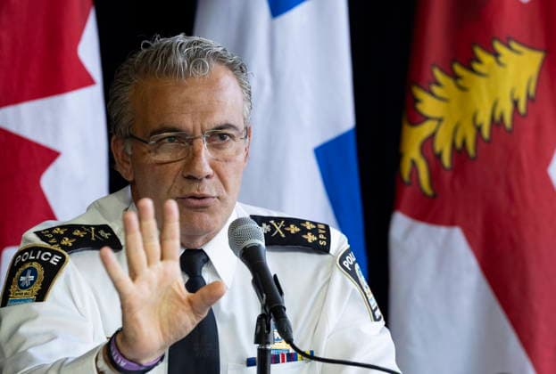 August 21, 2026, Montreal, Pq, CANADA: Montreal police chief Fady Dagher gestures during an press conference announcingthat the police will be equipped with body cameras in Montreal on Friday, Aug. 21, 2026. Montreal CANADA  - ZUMAc35_ 20260821_zaf_c35_007 Copyright: xChristinnexMuschix