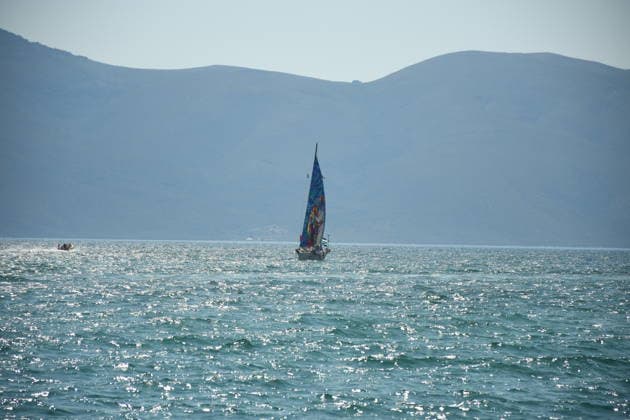 Global Sumud Flotilla activists arrive in Albania VLORE, ALBANIA - AUGUST 21: Boats carrying pro-Palestinian Italian and Albanian activists arrive off the coast of Vlore after sailing from Brindisi, Italy, on August 21, 2026 in Vlore, Albania. Several of the vessels had reportedly been damaged by the Israeli military during the flotilla s previous mission. The activists arrival coincides with the anniversary of the 1991 exodus in which thousands of Albanian refugees reached Italy s Puglia region aboard an overcrowded ship. The group is also expected to support the Flamingo Revolution protest against the reported sale of a beach in Zvernec for a tourism project allegedly linked to Ivanka Trump and Jared Kushner. Olsi Shehu Anadolu Vlore  Copyright: x2026xAnadoluxOlsixShehux